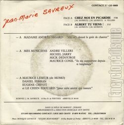 [Pochette de Chez moi en Picardie (Jean-Marie SAVREUX) - verso]