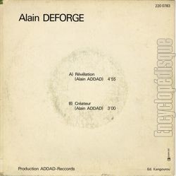 [Pochette de Rvlation (Alain DEFORGE) - verso]