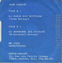 [Pochette de La danse des routiers (Jean DORSAY (2)) - verso]