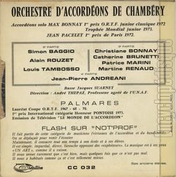 [Pochette de Promenade sur le lac (ORCHESTRE D’ACCORDONS DE CHAMBRY) - verso]