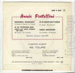 [Pochette de Doucement, tendrement (Annie FRATELLINI) - verso]