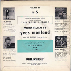 [Pochette de Micro-rcital 58 n3 - Le chat de la voisine (Yves MONTAND) - verso]