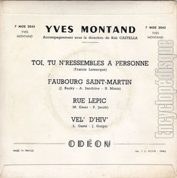 [Pochette de Toi, tu n’ressembles  personne (Yves MONTAND) - verso]