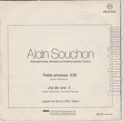 [Pochette de J’ai dix ans (T’are ta gueule  la rcr) (Alain SOUCHON) - verso]