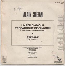 [Pochette de Un peu d’amour et beaucoup de chagrin (Alain STFAN) - verso]