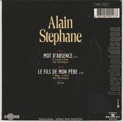 [Pochette de Mot d’absence (Alain STPHANE) - verso]