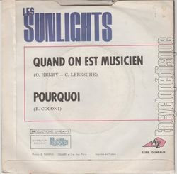 [Pochette de Quand on est musicien (Les SUNLIGHTS) - verso]