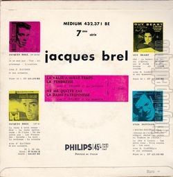 [Pochette de La valse  mille temps - 7me srie (Jacques BREL) - verso]