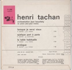 [Pochette de Losrque je serais vieux (Henri TACHAN) - verso]