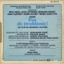 [Pochette de Pas de problme ! (B.O.F.  Films ) - verso]