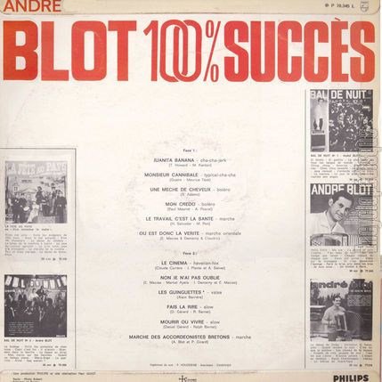 [Pochette de 100 % SUCCES (Andr BLOT) - verso]