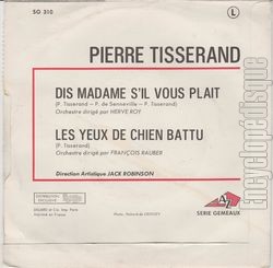 [Pochette de Dis Madame, s’il vous plait (Pierre TISSERAND) - verso]