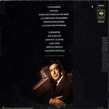 [Pochette de Montand de mon temps (Yves MONTAND) - verso]