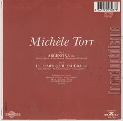 [Pochette de Argentina (Michle TORR) - verso]