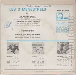 [Pochette de Le bateau blanc (Les 3 MNESTRELS) - verso]