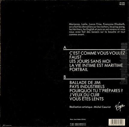 [Pochette de C’est comme vous voulez (Alain SOUCHON) - verso]