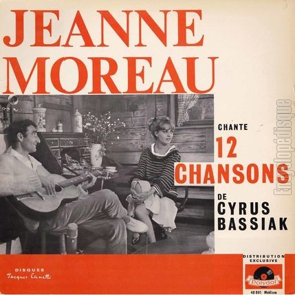 [Pochette de 12 chansons de Cyrus Bassiak (Jeanne MOREAU) - verso]