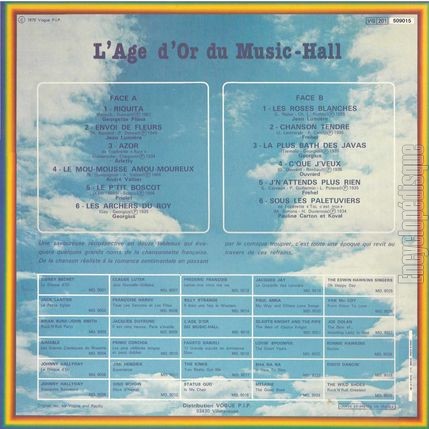 [Pochette de L’ge d’or du Music-Hall (COMPILATION) - verso]