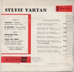 [Pochette de Chance (Sylvie VARTAN) - verso]