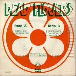 [Pochette de DEAD FLOWERS  When I die  (Les ANGLOPHILES) - verso]