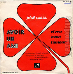 [Pochette de Avoir un ami (Jeholl SANTINI) - verso]