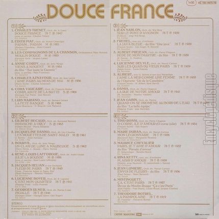 [Pochette de Douce France (COMPILATION) - verso]