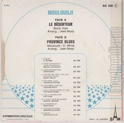 [Pochette de Le dserteur (MOULOUDJI) - verso]