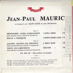 [Pochette de Printemps, Avril carillonne (Jean-Paul MAURIC) - verso]