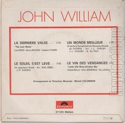 [Pochette de La dernire valse (John WILLIAM) - verso]