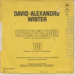 [Pochette de Le pain d’amour (David Alexandre WINTER) - verso]