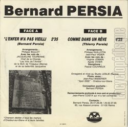 [Pochette de L’enfer n’a pas vieilli (Bernard PERSIA) - verso]