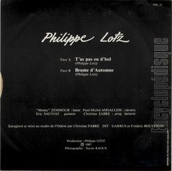 [Pochette de T’as pas eu d’bol (Philippe LOTZ) - verso]