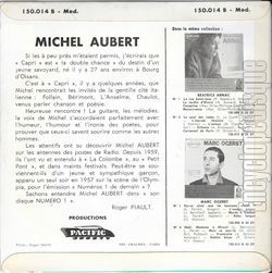 [Pochette de Songe, douce Hlne (Michel AUBERT) - verso]