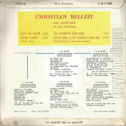 [Pochette de Rue de Siam (Christian BELLEST) - verso]