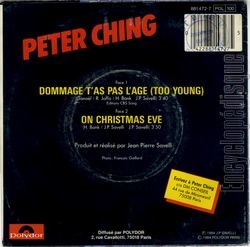 [Pochette de Dommage, t’as pas l’ge (Peter CHING) - verso]