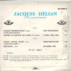 [Pochette de Tango bombatisco (Jacques HLIAN) - verso]