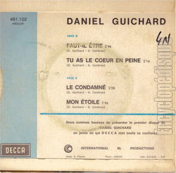 [Pochette de Faut-il tre ? (Daniel GUICHARD) - verso]