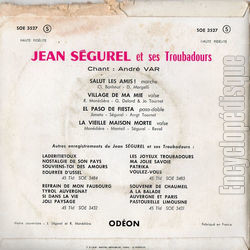 [Pochette de Salut les amis ! (Jean SGUREL) - verso]