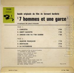 [Pochette de 7 hommes et une garce (B.O.F.  Films ) - verso]