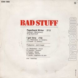 [Pochette de BAD STUFF -  Paperback writer / I got time  (Les ANGLOPHILES) - verso]