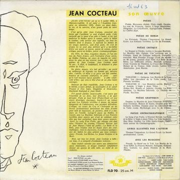 [Pochette de Jean Cocteau vous parle (Jean COCTEAU) - verso]