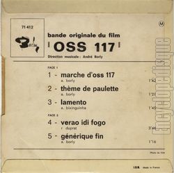 [Pochette de OSS 117 prend des vacances (B.O.F.  Films ) - verso]