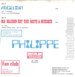 [Pochette de Angelina / Ma maison est une boite  musique (PHILIPPE) - verso]