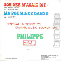 [Pochette de Joe Dee m’avait dit / Ma premire danse (PHILIPPE) - verso]