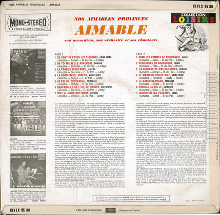 [Pochette de Nos aimables provinces (AIMABLE) - verso]