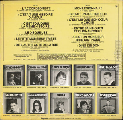 [Pochette de Compilation 1979 (dith PIAF) - verso]