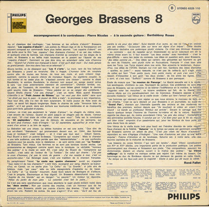 [Pochette de Les copains d’abord, Les 4 z’arts, La tondue… - VIII (Georges BRASSENS) - verso]