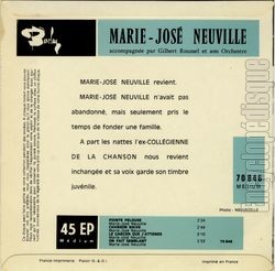 [Pochette de Le garon que j’attends (Marie-Jose NEUVILLE) - verso]