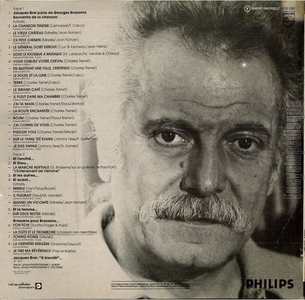 [Pochette de 20 ans d’missions avec Georges Brassens  Europe 1 (Georges BRASSENS) - verso]