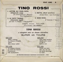 [Pochette de Tino Rossi chante Nol (Tino ROSSI) - verso]